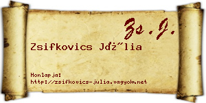 Zsifkovics Júlia névjegykártya