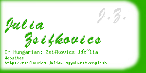julia zsifkovics business card